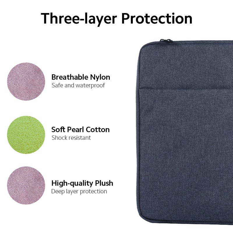 Multifunctional Portable Laptop Bag 14 inch Laptop Bag Durable Nylon Laptop Case Leisure Business Briefcase Navy Blue - Image 4