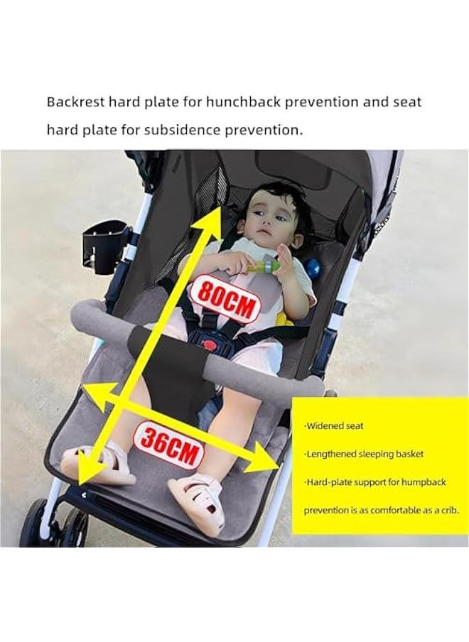 Gonice - Lightweight Stroller, Foldable Baby Stroller with Waterproof Canopy, Travel Stroller with Cup Holder and Storage Basket, 0-36 Months Toddler Stroller, Gray - Image 1