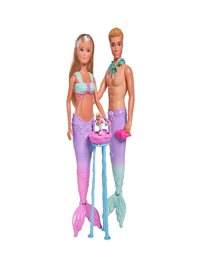 Simba 105733524 Steffi Love Mermaid Family, Doll as Pregnant Mermaid with Kevin as a Merman, with Baby Bed, 29 cm Dress-up, Toy Dolls, for Children from 3 Years - Image 2