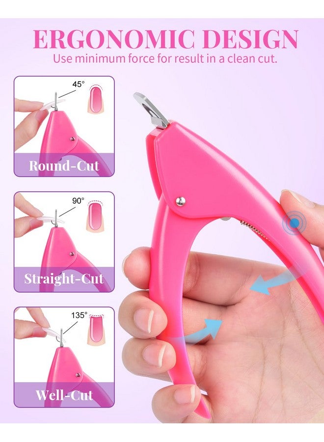MORGLES 500Pcs Clear Acrylic Nail Tips Fake Nails Half Cover Square Flat Nail Tips Nail Clipper Files And Glues Cuticle Fork For Nail Art Salon Home Diy - Image 5