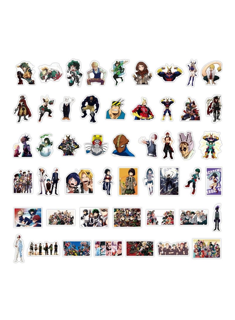 Color Fans 100 Pcs My Hero Academia Waterproof Stickers Cute Anime Cartoon Vinyl Aesthetic Sticker Laptop Skateboard Luggage Computer Water Bottle Graffiti Sticker Packs for Kids Teens Girls Adults - Image 3