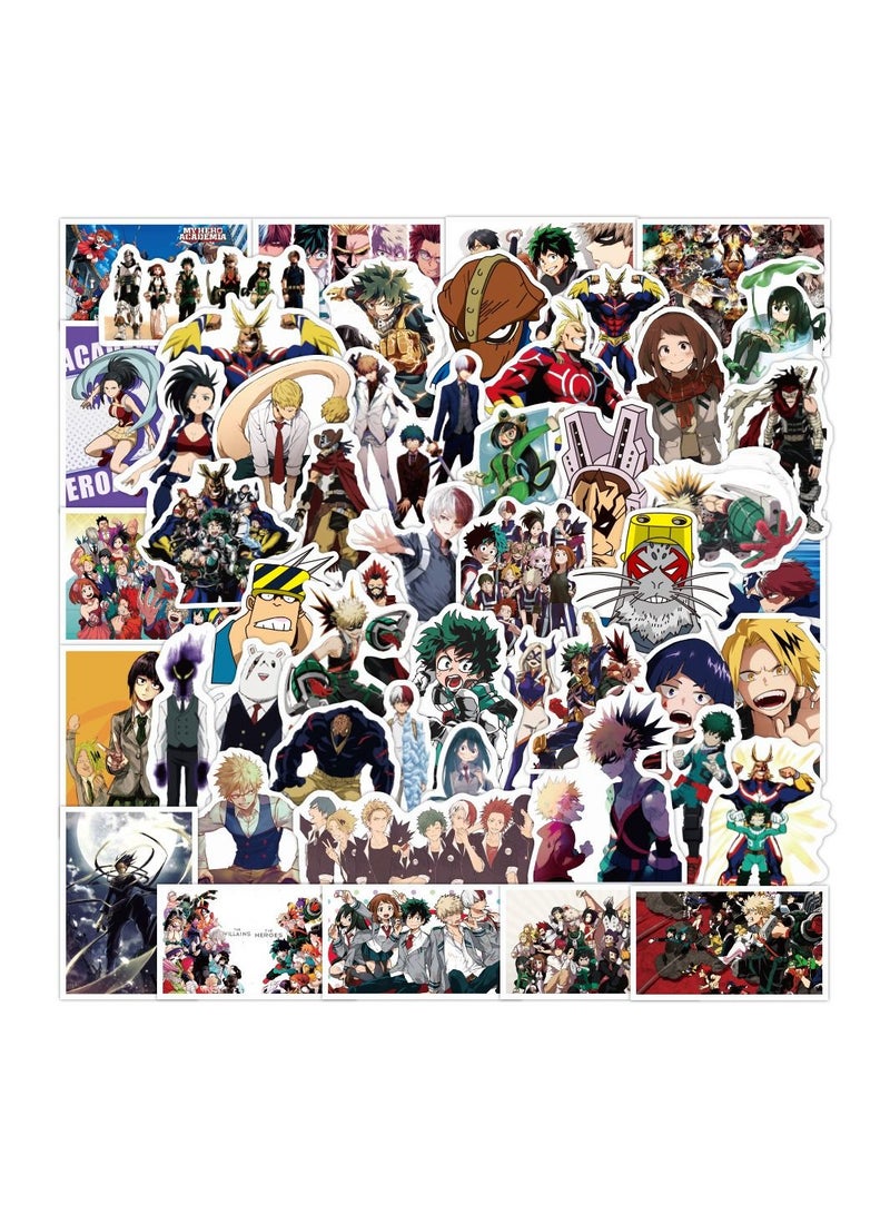 Color Fans 100 Pcs My Hero Academia Waterproof Stickers Cute Anime Cartoon Vinyl Aesthetic Sticker Laptop Skateboard Luggage Computer Water Bottle Graffiti Sticker Packs for Kids Teens Girls Adults - Image 5