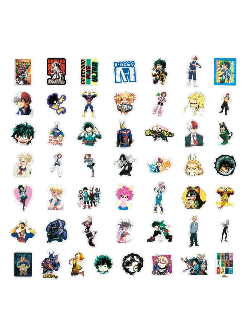 Color Fans 100 Pcs My Hero Academia Waterproof Stickers Cute Anime Cartoon Vinyl Aesthetic Sticker Laptop Skateboard Luggage Computer Water Bottle Graffiti Sticker Packs for Kids Teens Girls Adults - Image 4