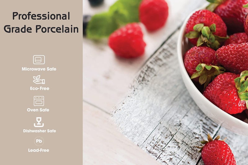 Furmaware Porcelain Bowl Set Sized Perfectly for Cereal  Salads  Ice Cream  Soup  Pasta  Rice and Dessert. Versatile Bowls That Are Chip Resistant  Microwave and Dishwasher Safe - 18 oz - Set or 6 - Image 3