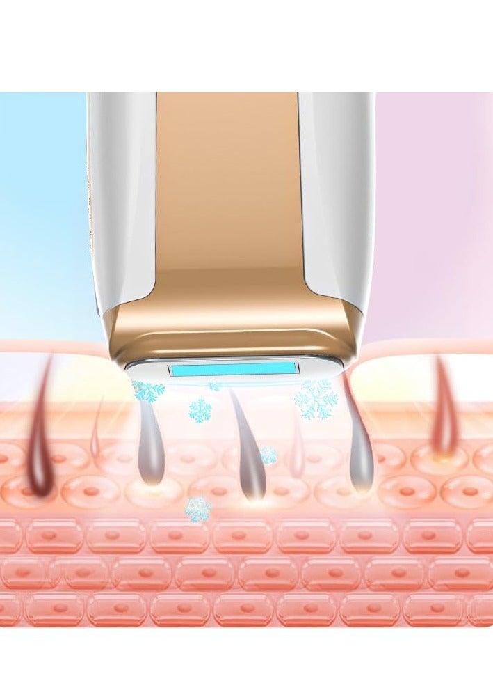 PENG GENERAL Laser Hair Removal, Hair Removal Device with Ice-Cooling Painless Care Function for Women and Man, IPL Hair Remover 999,999 Flashes for Facial Armpits Legs Arms Bikini Line White - Image 5