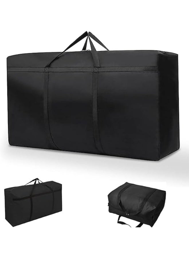 DUNISO 3 Pcs Extra Large Moving Bags，Storage Bags with Strong Zippers & Carrying Handles，Waterproof and Dustproof Heavy Duty Laundry Bag,Space Saving, for Bedding/Duvets,/Pillows/Laundry/Clothes，80*25*48cm，Black - Image 1