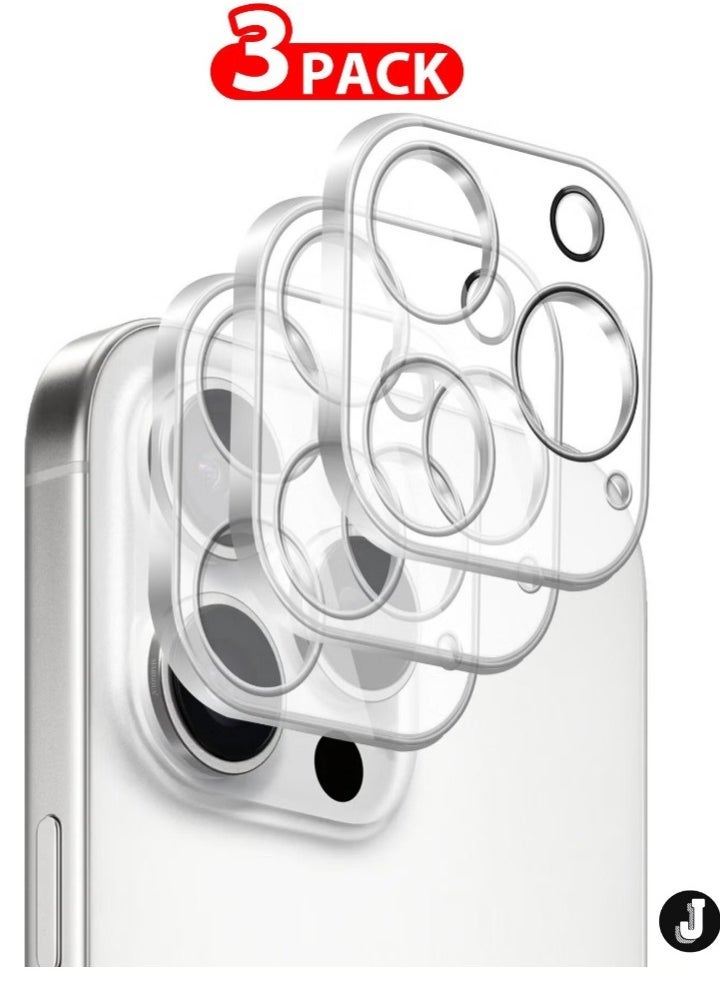 JAJEEK "New 3-Pack iPhone 16 Pro Max Camera Lens Protector – Ultra HD Tempered Glass, 9H Hardness, Anti-Scratch, Case-Friendly, Easy Installation Clear Lens Cover" - Image 1