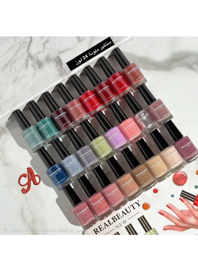 REAL BEAUTY 24-Piece Nail Polish Set Multicolour - Image 1
