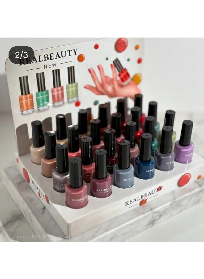 REAL BEAUTY 24-Piece Nail Polish Set Multicolour - Image 2
