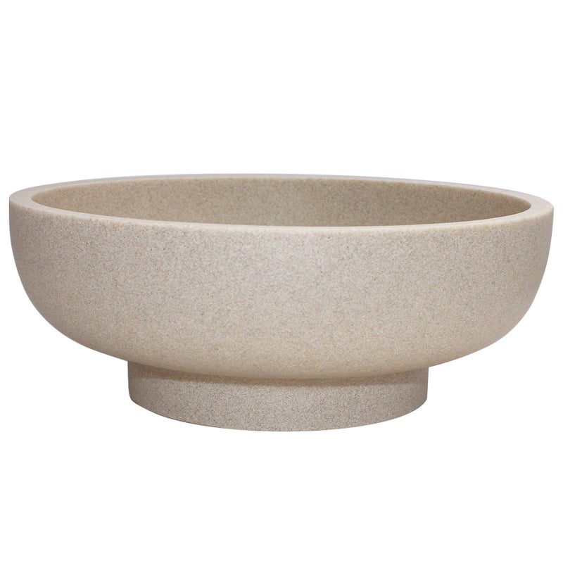LIN CHUAN Large Decorative Bowl, Fruit Bowl for Kitchen Counter, Modern Resin Bowl for Home Decor, Key Holder for Entry Table, Sand Beige - Image 1