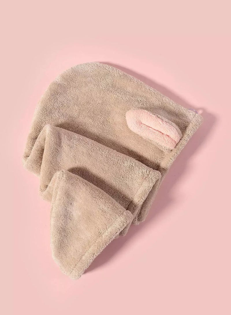 1pc Rabbit Ear Detail Hair Drying Cap - Image 1