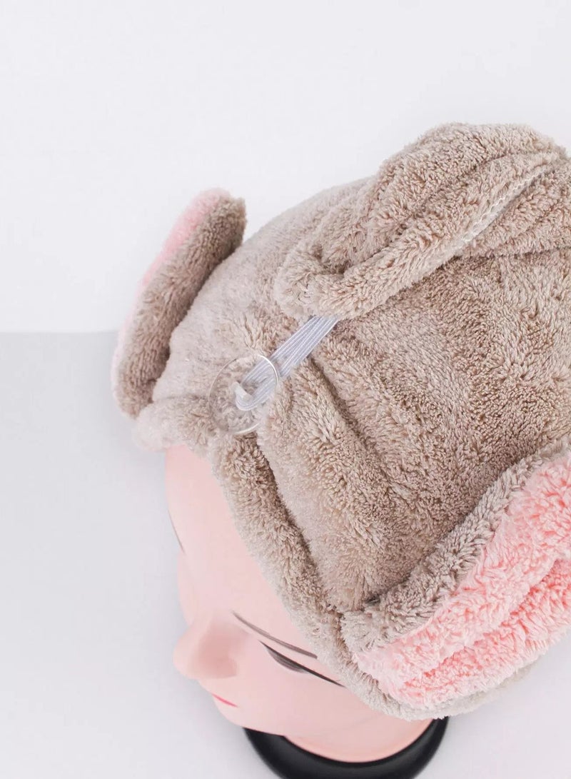 1pc Rabbit Ear Detail Hair Drying Cap - Image 3