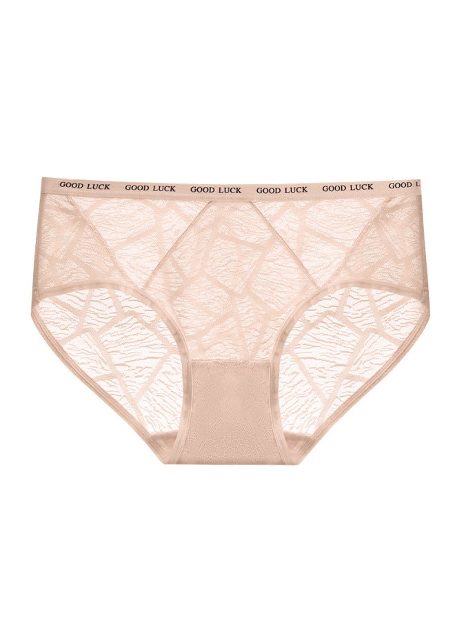 {member Shop} Charming Girl Low Waist Ice Silk Antibacterial Mesh Mid Waist Pants Seamless Fashion High Elastic Sports Briefs