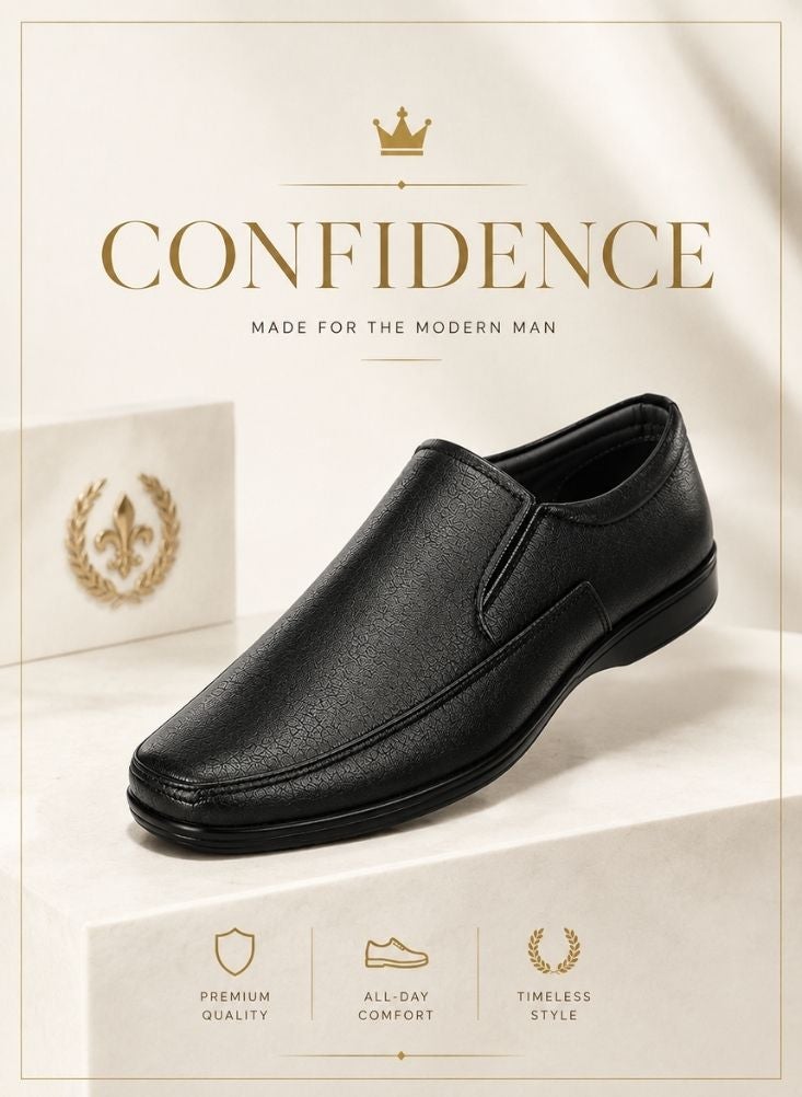 Premium Men's Black Formal Slip-On Shoes - Image 2