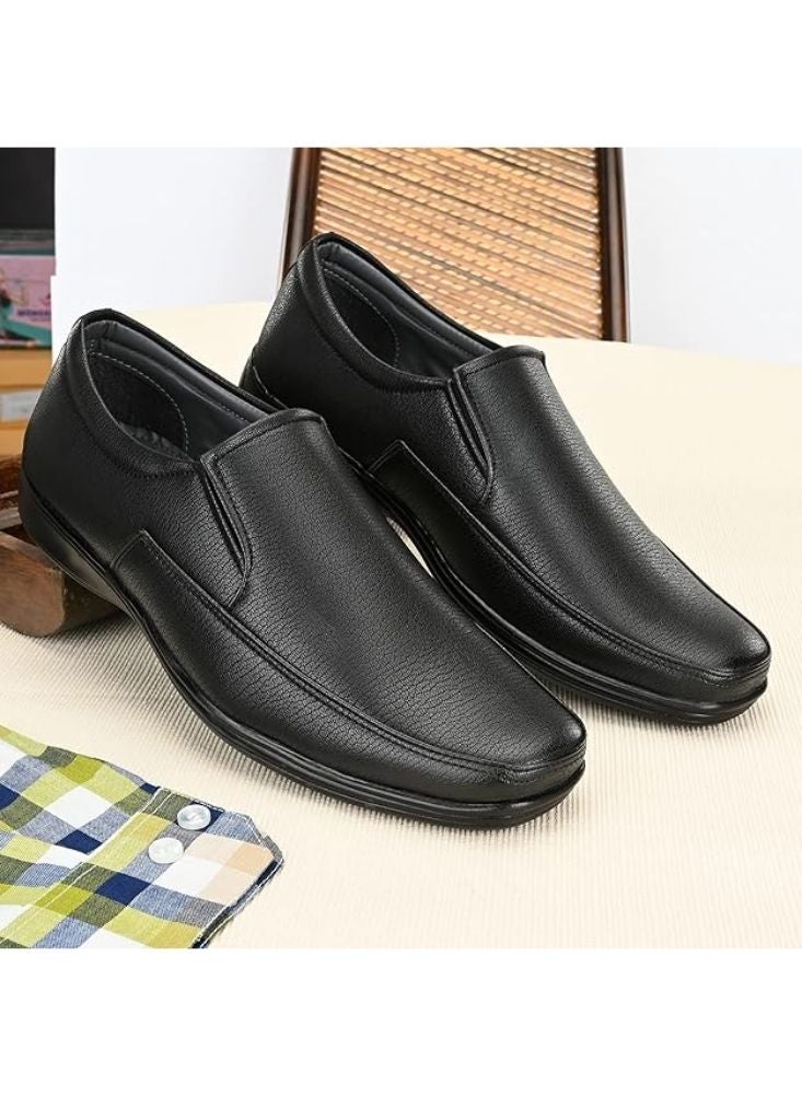 Premium Men's Black Formal Slip-On Shoes - Image 1