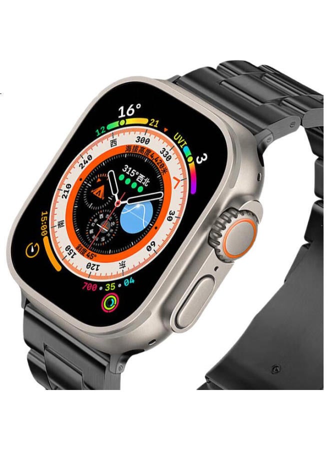 Bing Hong Binghong Stainless Steel Metal Watch Band For Apple Watch Series 2/S10/S9/S8/S7, Men'S Summer Silver Watch Strap - 44/45/46/49Mm - Image 3
