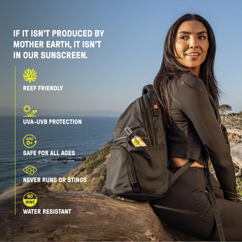 Raw Elements Face + Body Spray SPF 50 All-Natural Mineral Sunscreen - Reef Safe, Water Resistant, Broad Spectrum UVA/UVB Protection, Safe For All Ages, Travel Size 2oz - Image 3