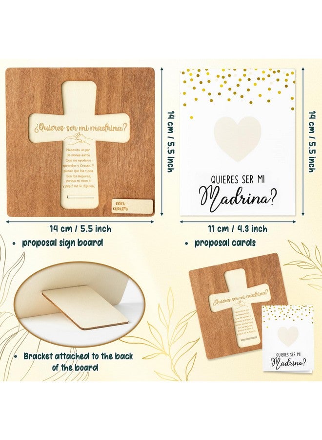 CJiangpo Will You Be My Godmother Proposal Gift, Cross Design Madrina Proposal Puzzle in Spanish Godmother Asking Card Gifts from Godchild, Baptism Present Baby Shower Keepsake - Image 2
