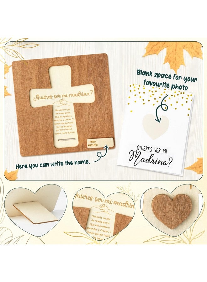 CJiangpo Will You Be My Godmother Proposal Gift, Cross Design Madrina Proposal Puzzle in Spanish Godmother Asking Card Gifts from Godchild, Baptism Present Baby Shower Keepsake - Image 3