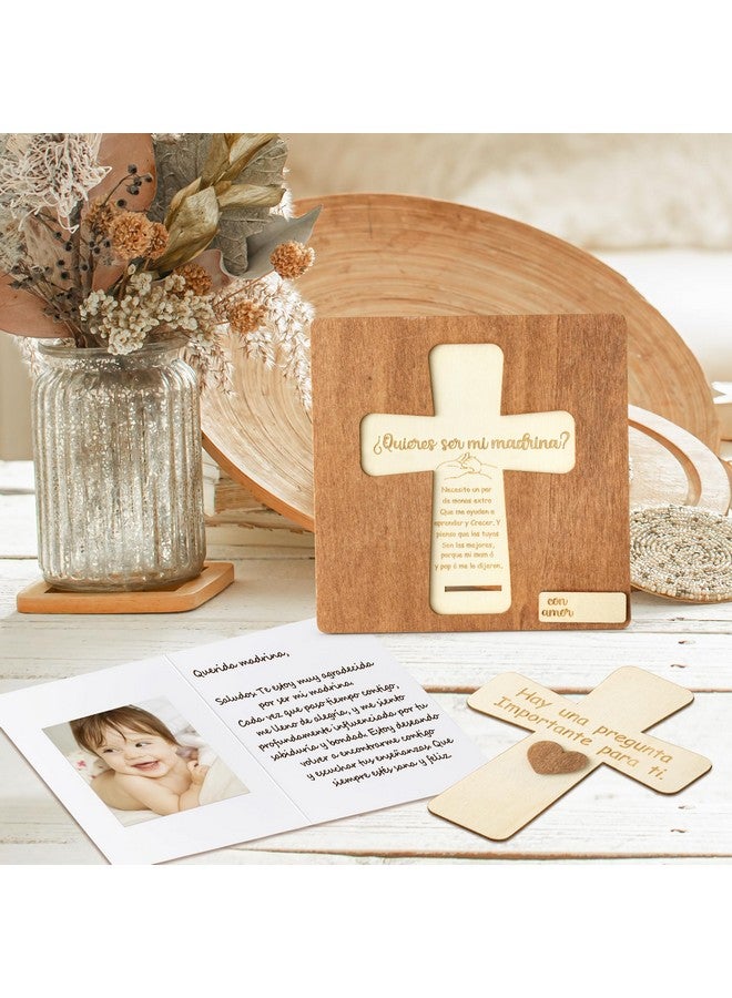 CJiangpo Will You Be My Godmother Proposal Gift, Cross Design Madrina Proposal Puzzle in Spanish Godmother Asking Card Gifts from Godchild, Baptism Present Baby Shower Keepsake - Image 4