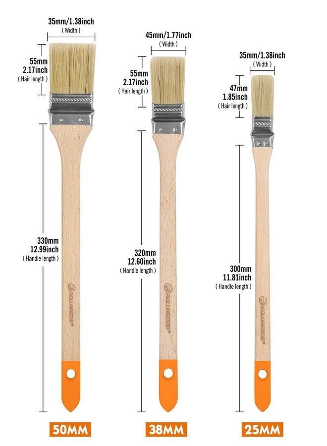 ROLLINGDOG Radiator Brush - 3PC Long Handle Paint Brush for Ceilings,High Walls(25mm,38mm,50mm) - Image 2