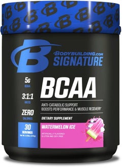 Bodybuilding Signature Bcaa Powder ; Essential Amino Acids ; Nutrition Supplement ; Promote Muscle Growth And Recovery ; 30 Servings Watermelon Ice
