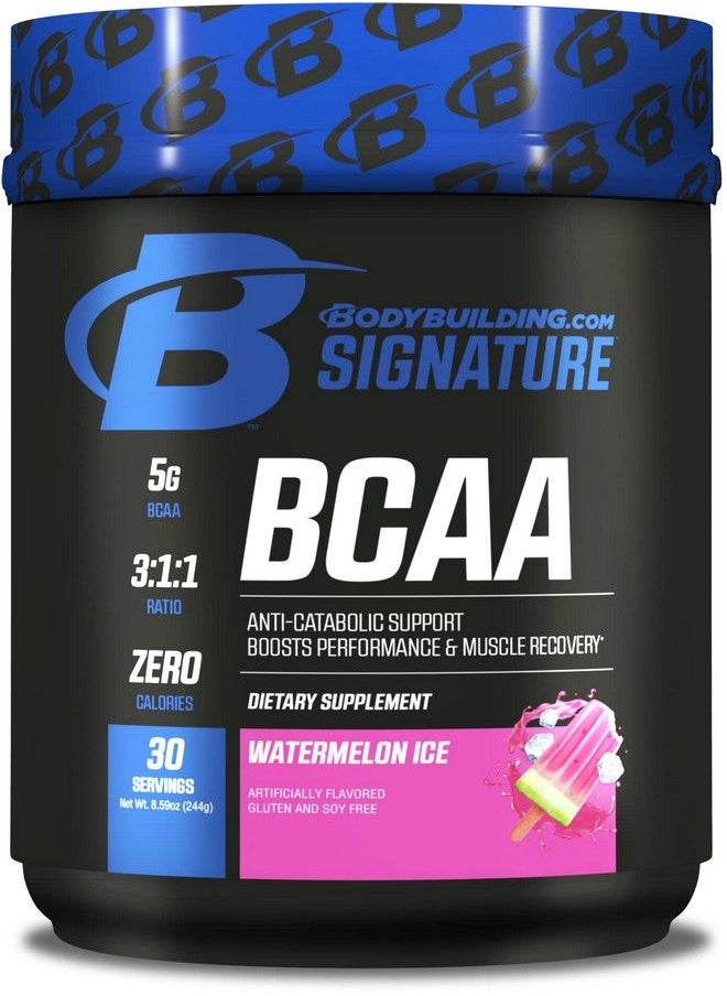 Bodybuilding.com - Bodybuilding Signature Bcaa Powder ; Essential Amino Acids ; Nutrition Supplement ; Promote Muscle Growth And Recovery ; 30 Servings Watermelon Ice - Image 1
