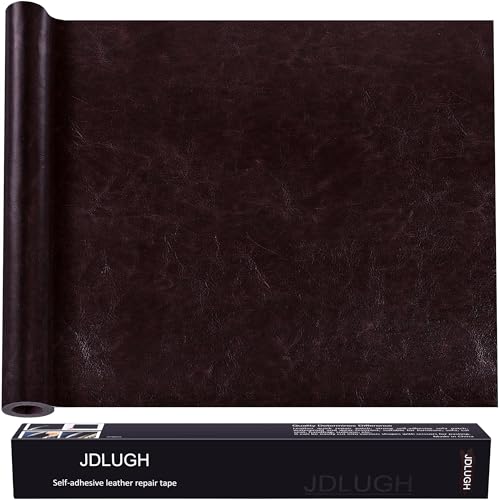 JDLUGH Sofa Leather Repair Patch Tape 15x60 Inch Large Self Adhesive Leather Sofa, Car Seat, Leather Furniture, Vinyl Repair Patch Kit (15x60 Inch, Brownish brown2.0) - Image 1