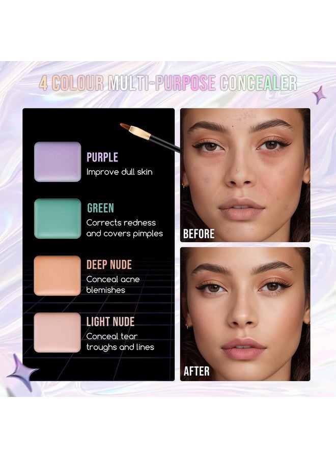 COLOR NYMPH Multipurpose Makeup Kits for Teens Girls, Travel Makeup Set Non-toxic, Makeup Gift for Women Teen, Eyeshadows Blushes Bronzer Highlighter Concealer Lipgloss Eyeliner Lipliner Brushes Gold Case - Image 5