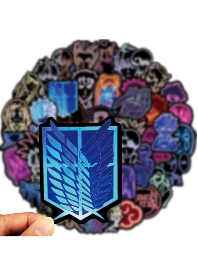 Loquat 50-Piece Anime Characters Neon Graffiti Waterproof Sticker Set - Image 5