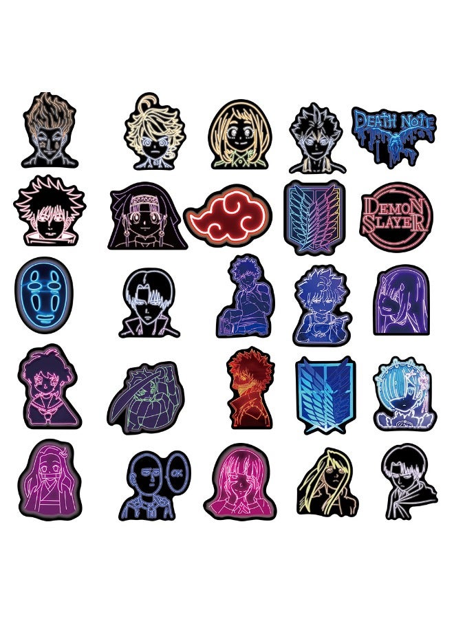 Loquat 50-Piece Anime Characters Neon Graffiti Waterproof Sticker Set - Image 3