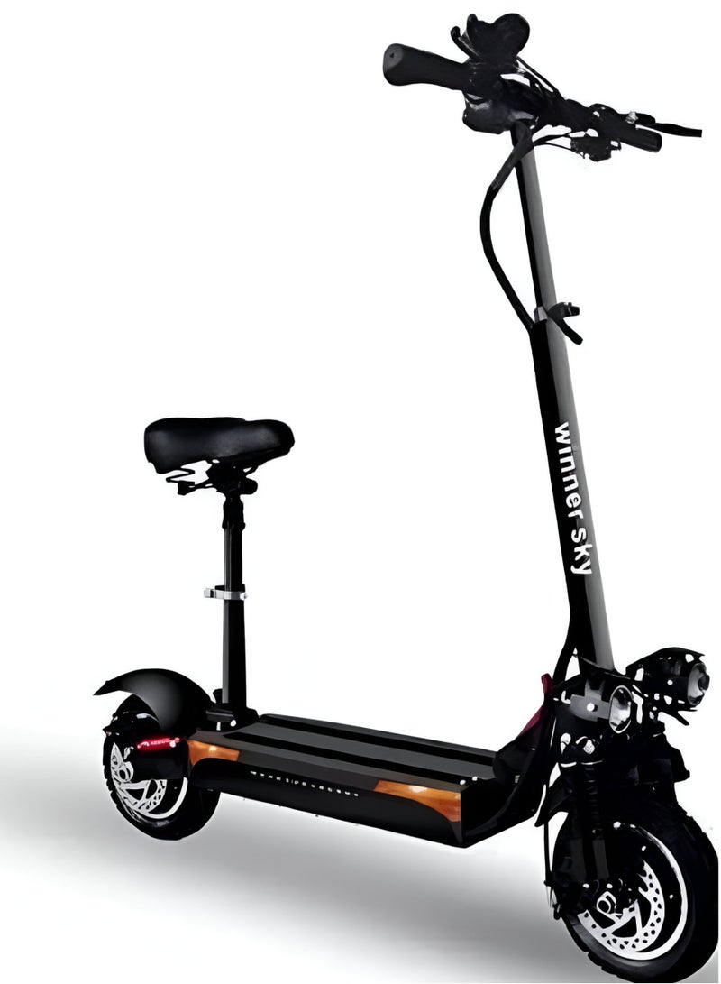 وينر سكاي E10 سكوتر كهربائي 48 فولت 13 أمبير بطارية 1000 واط محرك 50 كجم عدد الكيلومترات كامل قابل للطي مضاد للسرقة جهاز تحكم عن بعد أسود - Image 4