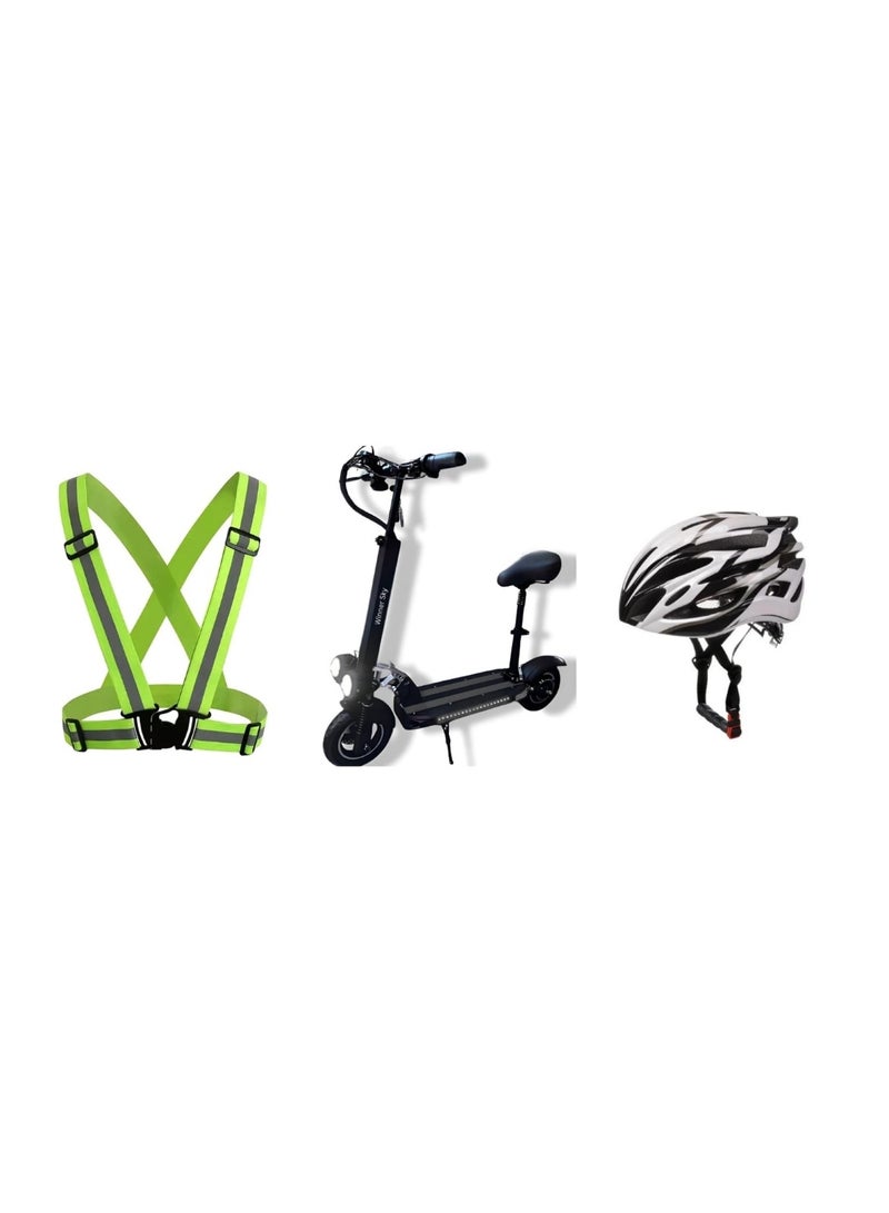 وينر سكاي E10 سكوتر كهربائي 48 فولت 13 أمبير بطارية 1000 واط محرك 50 كجم عدد الكيلومترات كامل قابل للطي مضاد للسرقة جهاز تحكم عن بعد أسود - Image 1