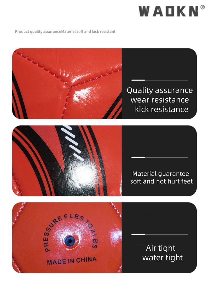 WAOKN Bright PVC Football No.5 Football Machine Sewn for Children and Adults Training Football,Football Traditional Soccer Ball, Boys and Girls Suitable for Playing Training Both Indoor Outdoor  - Image 5