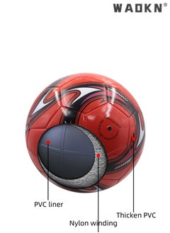 WAOKN Bright PVC Football No.5 Football Machine Sewn for Children and Adults Training Football,Football Traditional Soccer Ball, Boys and Girls Suitable for Playing Training Both Indoor Outdoor  - Image 2