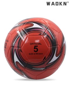 WAOKN Bright PVC Football No.5 Football Machine Sewn for Children and Adults Training Football,Football Traditional Soccer Ball, Boys and Girls Suitable for Playing Training Both Indoor Outdoor  - Image 1