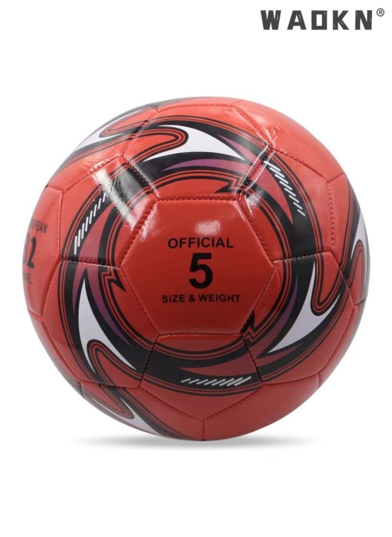 WAOKN Bright PVC Football No.5 Football Machine Sewn for Children and Adults Training Football,Football Traditional Soccer Ball, Boys and Girls Suitable for Playing Training Both Indoor Outdoor  - Image 1