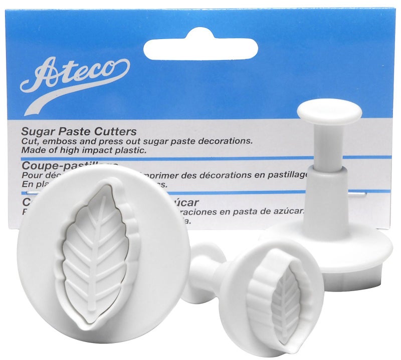 Ateco Ateco Set of 3 Sugar Paste Narrow Leaf Cutters BLUEWHITE 