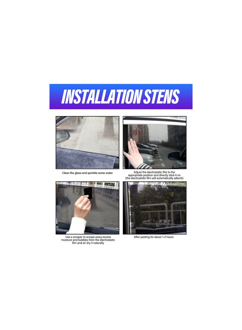 SOLARAE Car Window Sun Shade Stickers for Baby, UV Protection and Privacy, Static Cling Films, Reusable and Washable PVC Material, 4-Pack for Most Vehicles. - Image 3