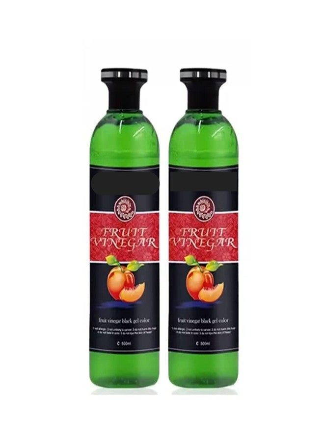 Fruit Vinegar Hair Dye Shampoo for Men and Women - 400ml (Pack of 2) | Natural Black Gel Color | Instant Hair Darkening & Conditioning Shampoo | Ammonia-Free & Easy to Use (400ml)