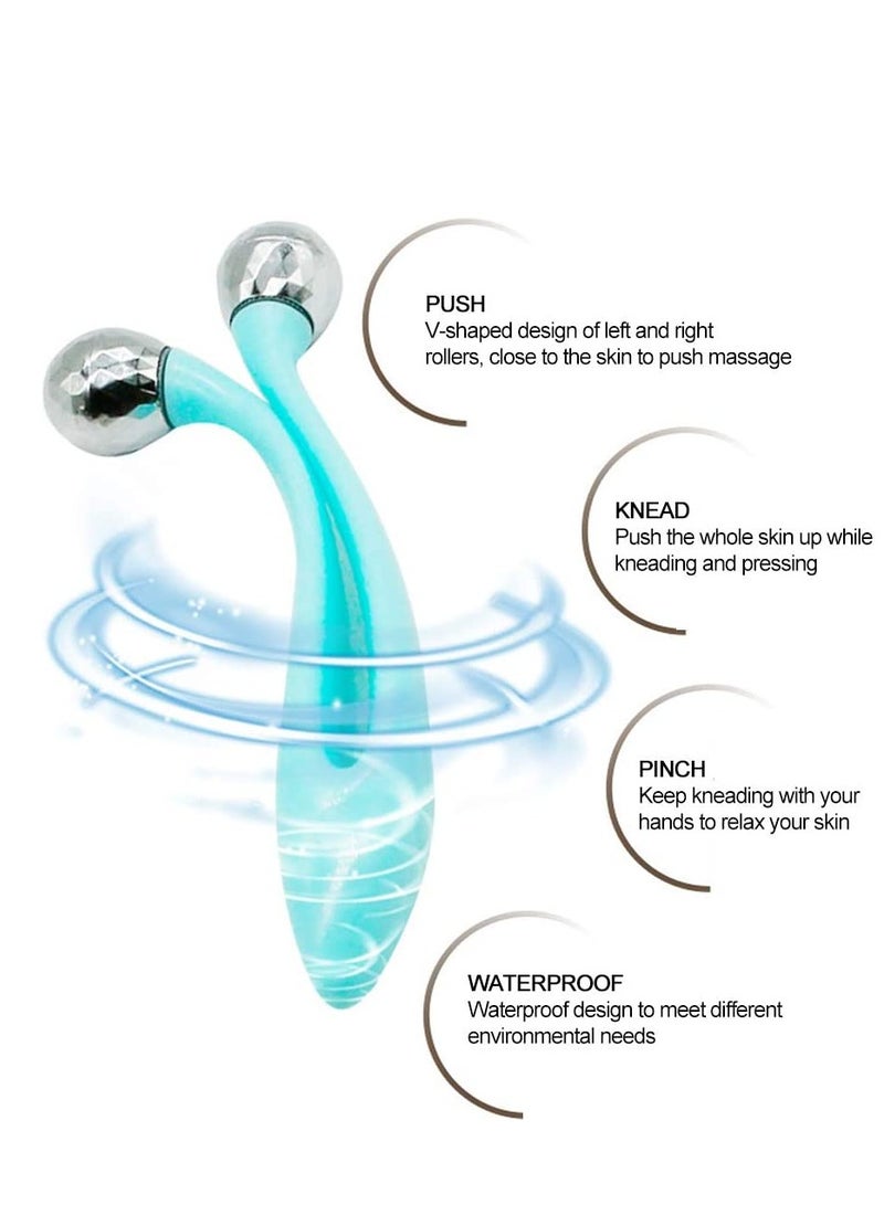 3D V Shape Face Roller, Double Ball Massager for Skin Lifting and Double Chin Reduction, Perfect for Face, Neck and Eye Care, Ideal Facial Tool for Women