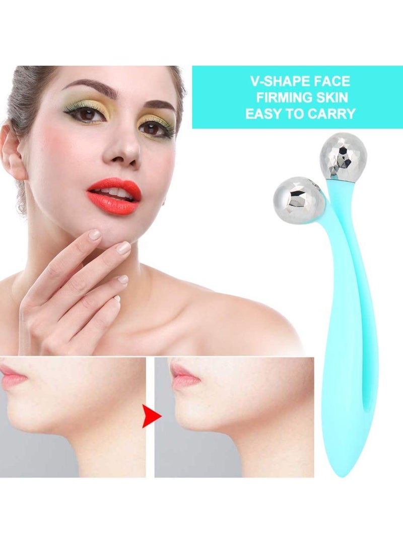 3D V Shape Face Roller, Double Ball Massager for Skin Lifting and Double Chin Reduction, Perfect for Face, Neck and Eye Care, Ideal Facial Tool for Women