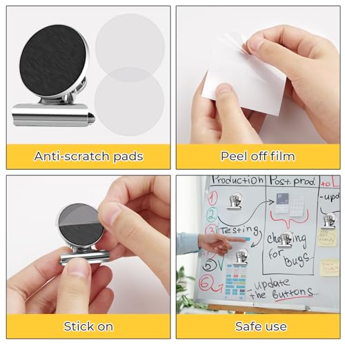 WUDIME 20 Pack Fridge Magnet Refrigerator Magnets, Strong Magnetic Clips, Heavy Duty Clip Magnets for Photo Displays, Whiteboard Magnets for Home, Office, Classroom - Image 4