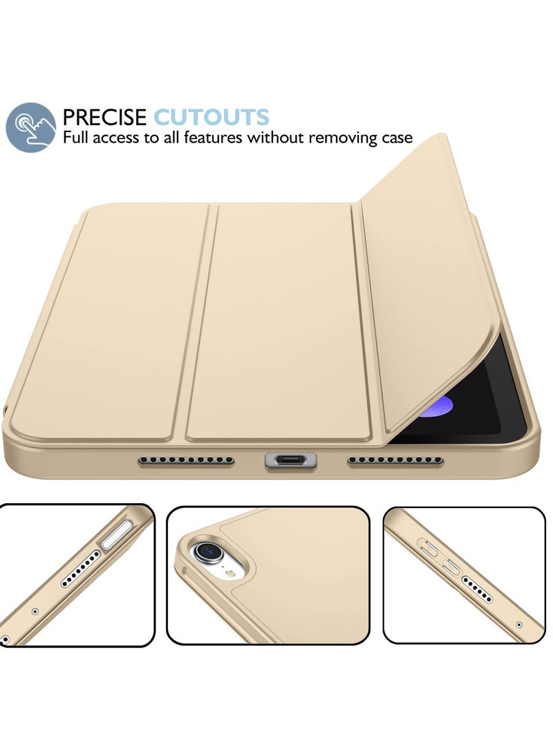 New iPad Mini 6 Case 8.3 inch 2021 (6th Generation) with Pencil Holder [Supports 2nd iPad Pencil Charging/Pairing], Smart Trifold Cover with Soft TPU Back, Auto Wake/Sleep (Gold)  - Image 2