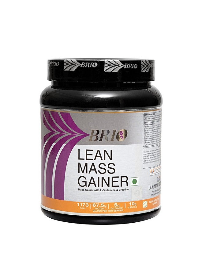 Brio Lean Mass Gainer Advanced Mass Gainer With L-Glutamine And Creatine | 1173 Kcals And 67.5 g Protein Advanced Mass Gainer For Men And Women Pack Of 500g Kesar Pista Badam - Image 1