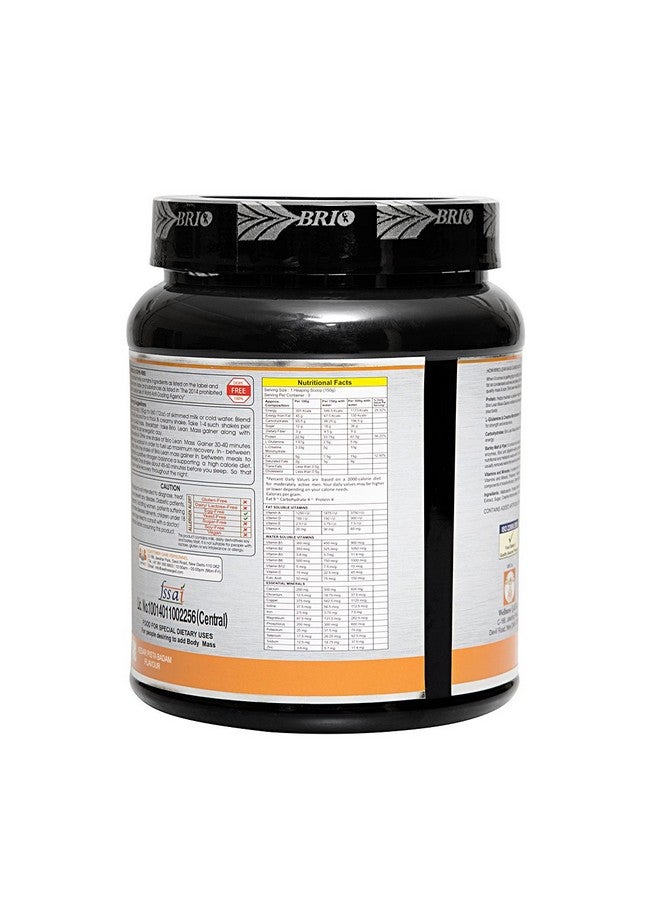 Brio Lean Mass Gainer Advanced Mass Gainer With L-Glutamine And Creatine | 1173 Kcals And 67.5 g Protein Advanced Mass Gainer For Men And Women Pack Of 500g Kesar Pista Badam - Image 3
