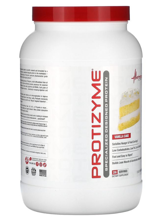 Metabolic Nutrition Protizyme Specialized Designed Protein Vanilla Cake 2 lb (910 g) - Image 2