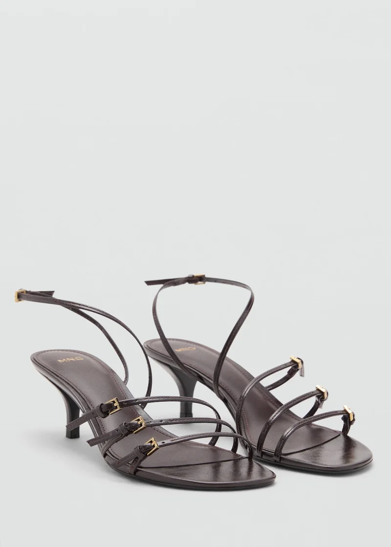 MANGO Kitten-Heel Sandals With Buckle