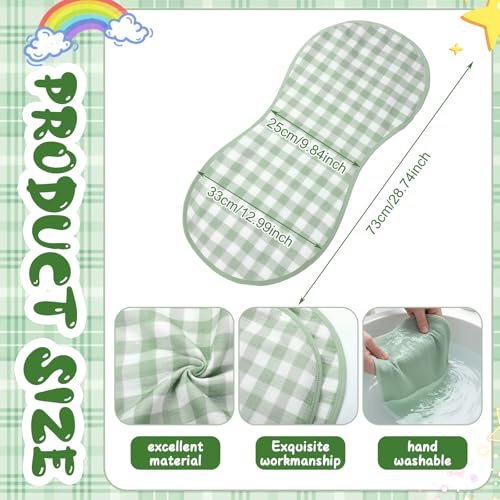 Hahafelt 3 Pcs Changing Pad Liners Fits in Peanut Shape Changing Pad Waterproof Diaper Mats Organic Cotton Peanut Mats are Warm on a Babys Back Washable ReusablePlaid StyleGreen - Image 3