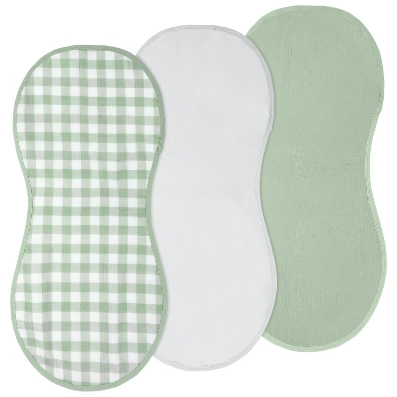 Hahafelt 3 Pcs Changing Pad Liners Fits in Peanut Shape Changing Pad Waterproof Diaper Mats Organic Cotton Peanut Mats are Warm on a Babys Back Washable ReusablePlaid StyleGreen - Image 2